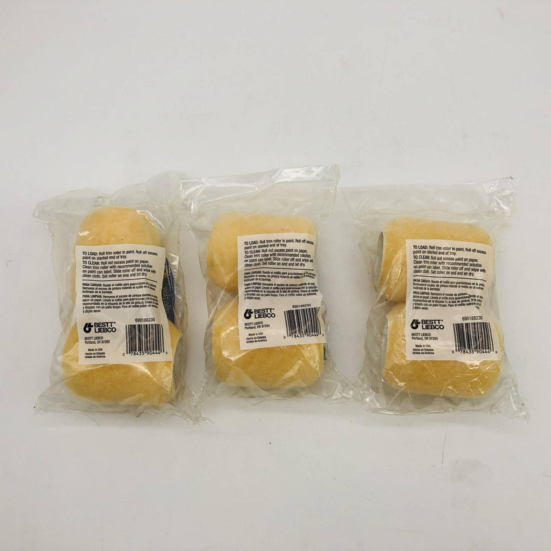 6pk Biestt Liebco 690188230 Paint Roller Cover 3in Nap Semi Smooth Woven Trim 6