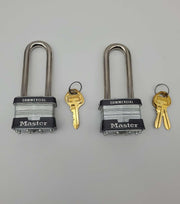 2x Master Lock Padlocks 3" Shackle 1-3/4" Body Commercial 81MKLJ Keyed Diff 1