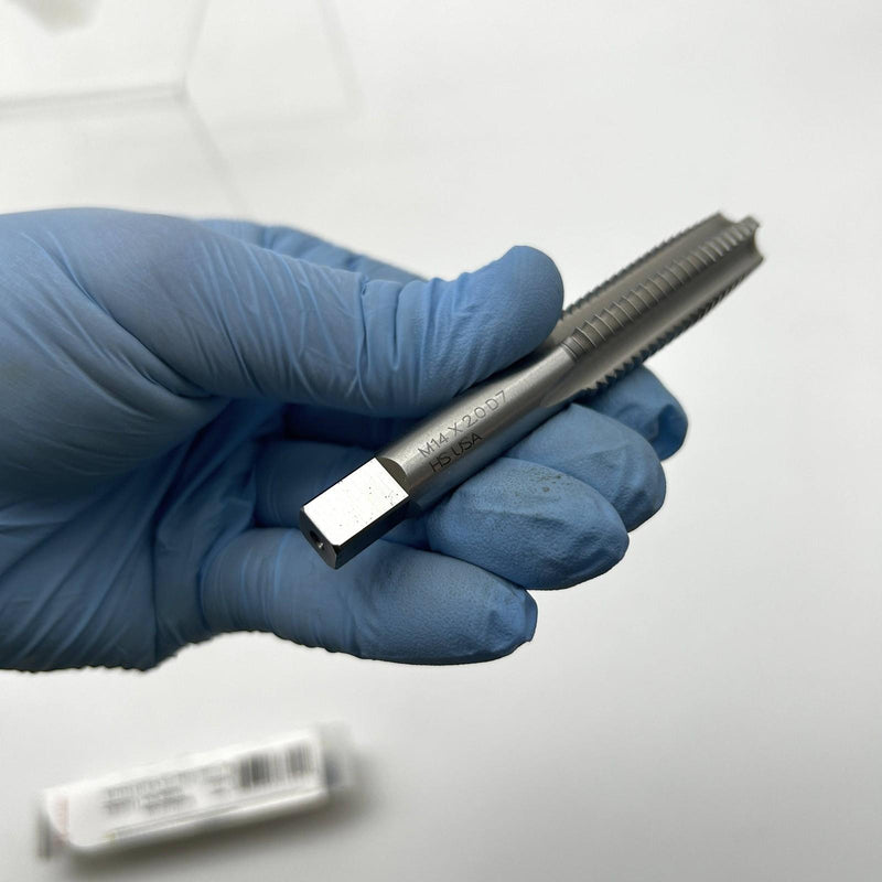 Cle-Line C63241 Taper Hand Tap 0401M M14 x 2 D7 4 FL General Purpose Bright 3pk 6