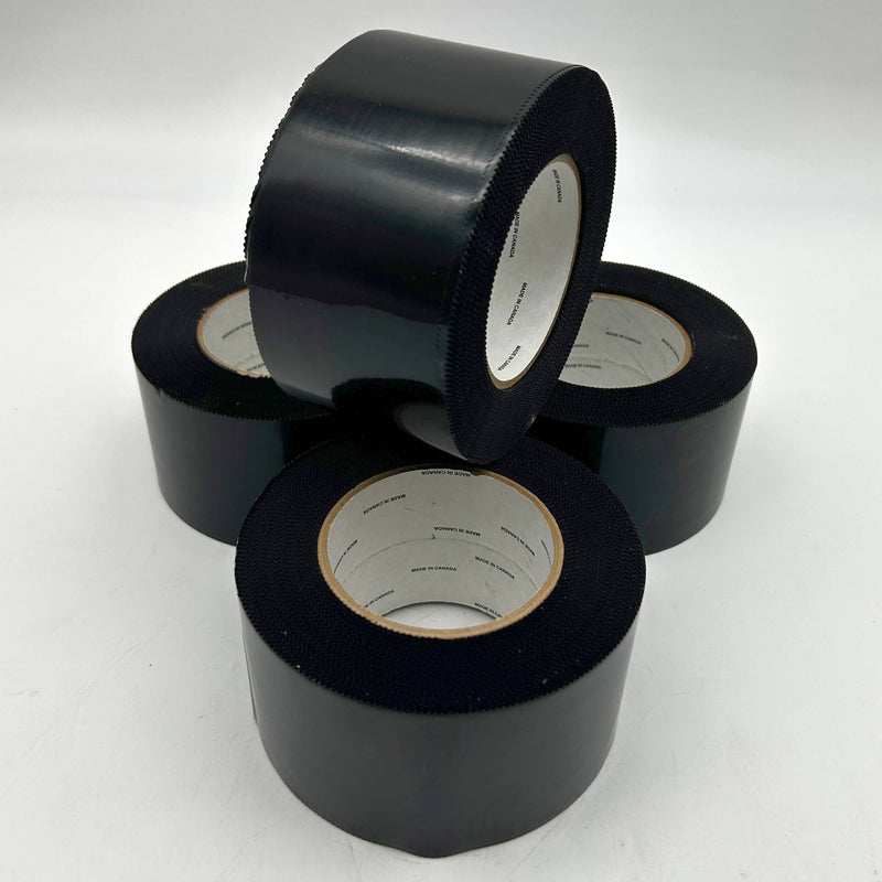 Poly Tape Pinked Edges 72mm X 55m Black Tape Products 133BK-72X55 166632 4 Rolls
