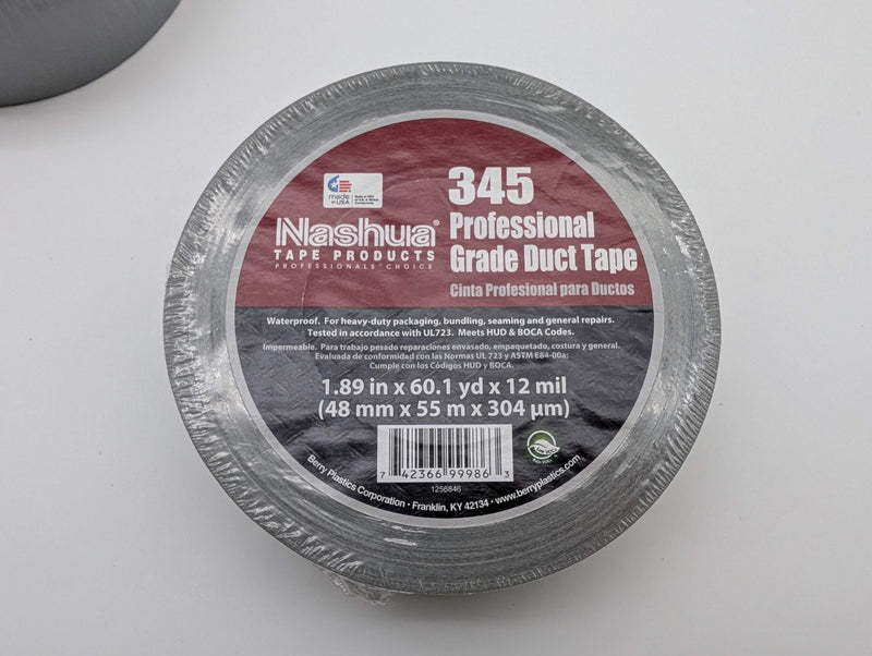 Nashua 345 Silver Duct Tape 1.89 IN x 60 YD 12 Mil Pro Grade Pack of 4 Rolls
