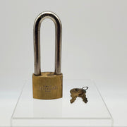 American 60 Series Padlock 3-1/8" L x .375" D Shackle 1-3/4" Brass Body USA Made 1