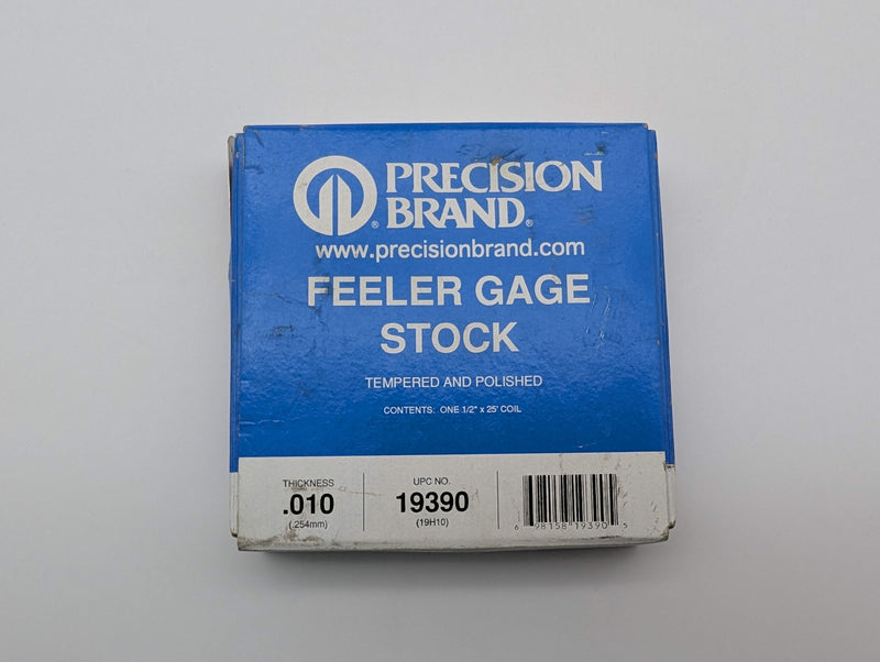 Precision Brand 19390 Steel Feeler Gauge Stock Roll 1/2" x 25ft x 0.010"