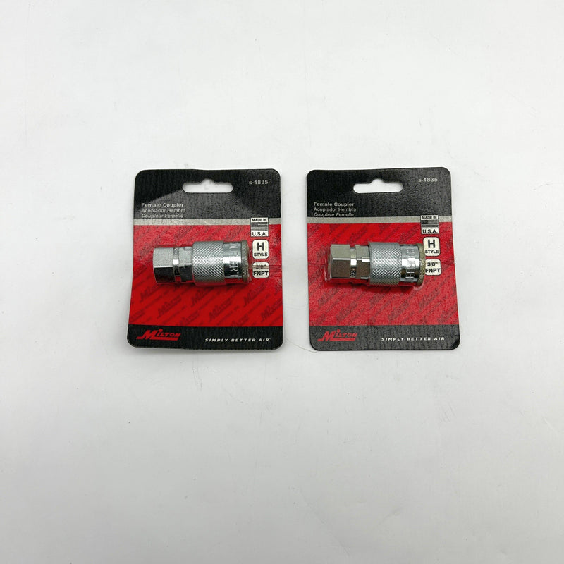 Milton S-1835 Compressor Coupler H-Style 3/8 Inch NPT Female Body Lot of 2