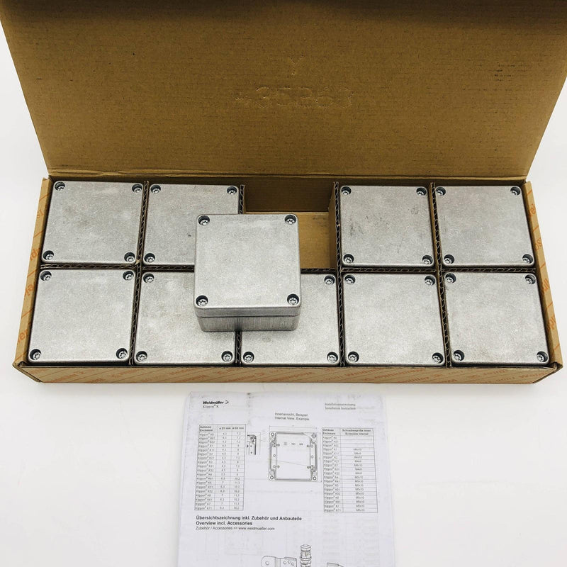 10pk Weidmuller 0342000000 Aluminum Enclosure Empty Housing Klippon K1 8