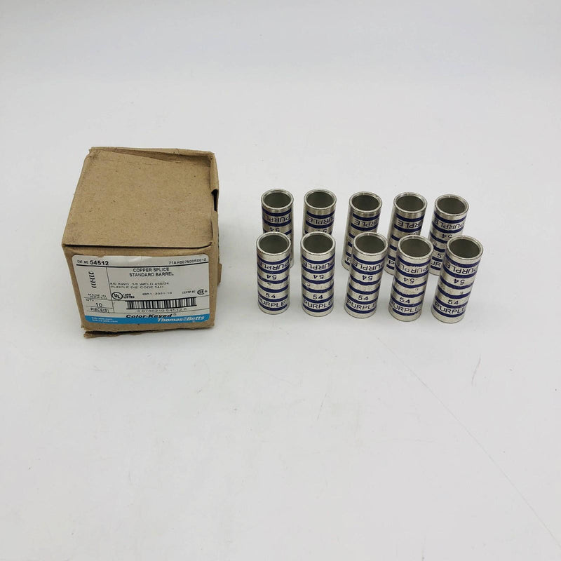 Thomas & Betts 54512 Copper Splice Standard Barrel Purple Die Code 54H 4/0 10pk 8