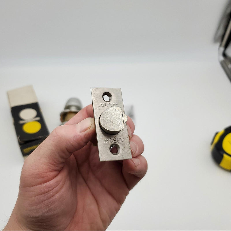 Arrow Door Knob Entry Lock Satin Aluminum 2-3/8" Backset 351 No Inside Button 7