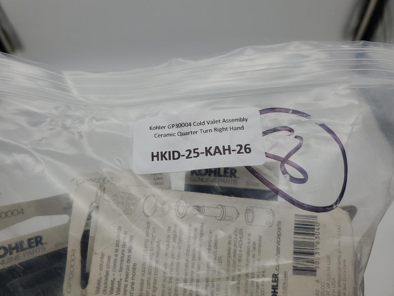 Kohler GP30004 Cold Valvet Assembly Ceramic Quarter Turn Right Hand 5