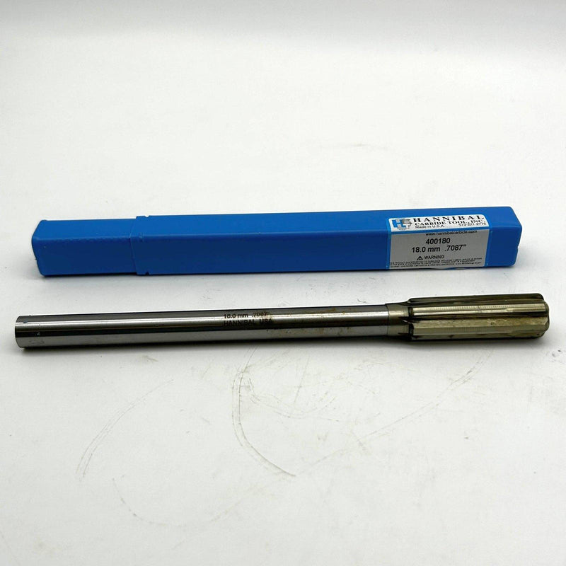 Hannibal 400180 Reamer Straight Shank and Flute Type 400 0.7087/18mm 9/16 Shank