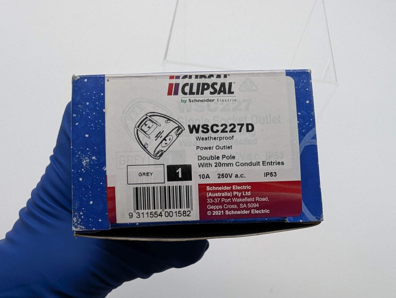 Clipsal Weatherproof Outlets Clipsal WSC227D Weatherproof Outlet Double Pole 10A 250V w/ 20mm Condu ...