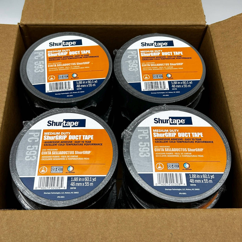 Shurtape PC593 Duct Tape Silver 48MM X 55m 8 Mil General Purpose 152303 24 Rolls