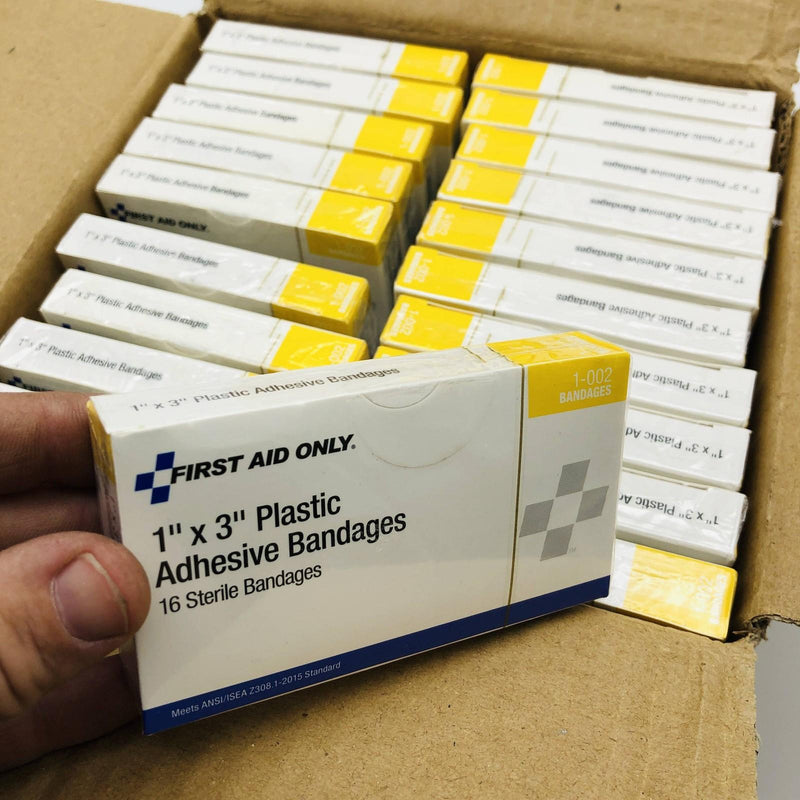 Acme First Aid Only 1-002 Plastic Adhesive Bandages 1in x 3in 60 Boxes of 16pcs 6