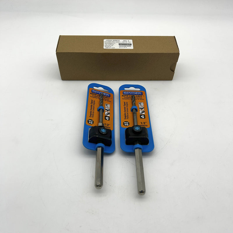 Spyder 600635 Hole Saw Arbor 1/2" TCT Hex 10 Quick Change Rapid Core Eject 2pk