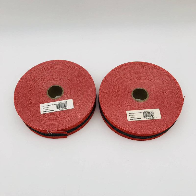 Presco SBW2RBK200 Woven Barricade Tape 2in x 200ft Red with Black Stripe 2 Rolls 7