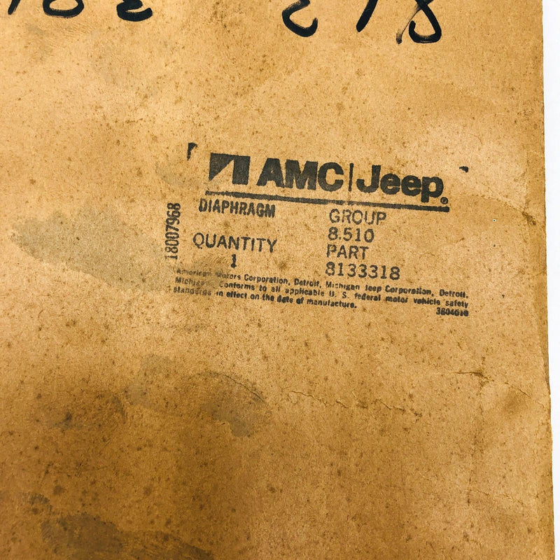 AMC Jeep 8133318 Gasket for Brake Master Cylinder Reservoir OEM NOS 81-86 Cherok 7