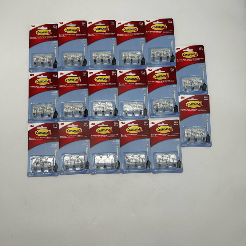 3M Command 17067CLR-ES Wire Hooks Small Clear 3-Hooks Per Pack Lot of 17pks 5