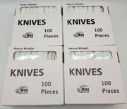 Disposable Plastic Knives Bulk 1000 Count White Heavyweight 10x 100 Count Boxes 1