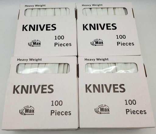 Disposable Plastic Knives Bulk 1000 Count White Heavyweight 10x 100 Count Boxes 1
