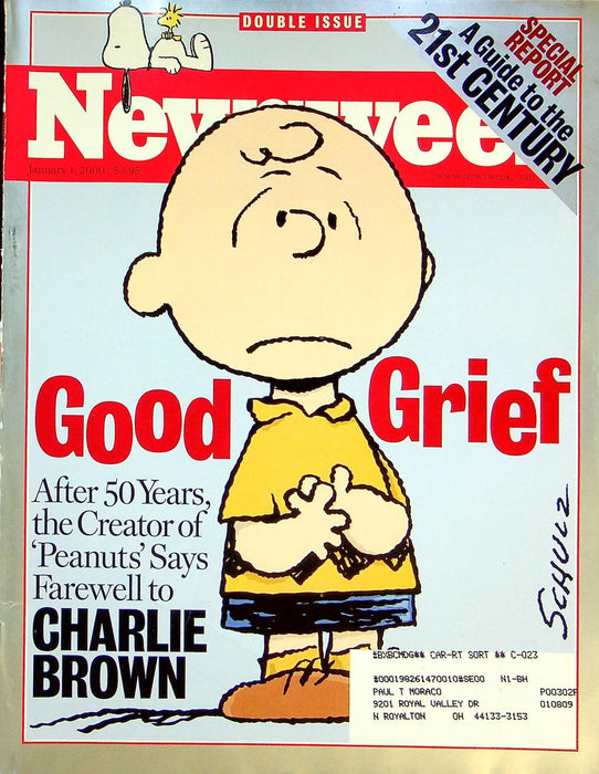 Newsweek Magazine Jan 1 1999 Charlie Brown Goodbye Double Issue Osama Bin Laden 1