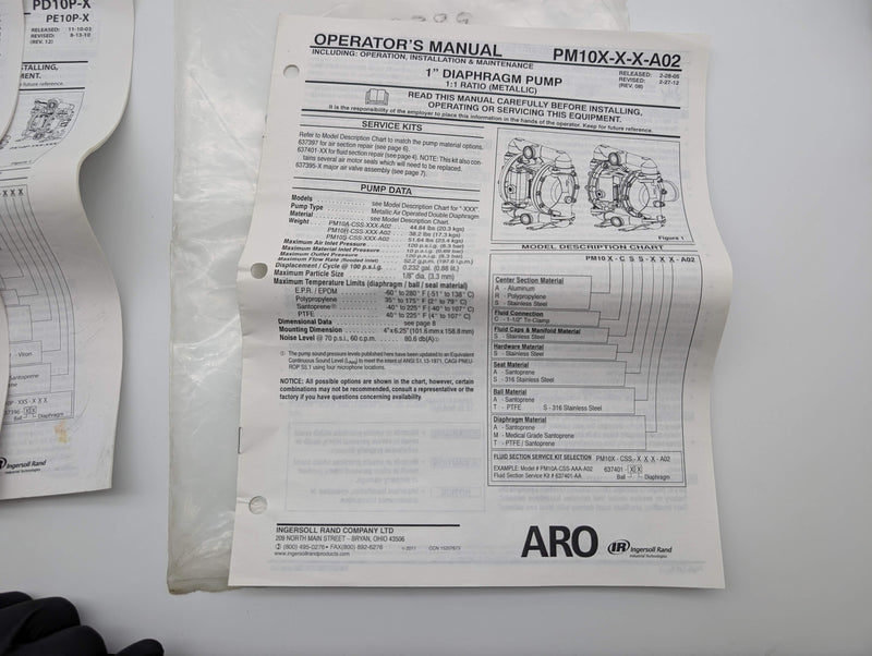 ARO 637397 Air Section Repair Kit 1" PD PE PM Diaphragm Pump OEM