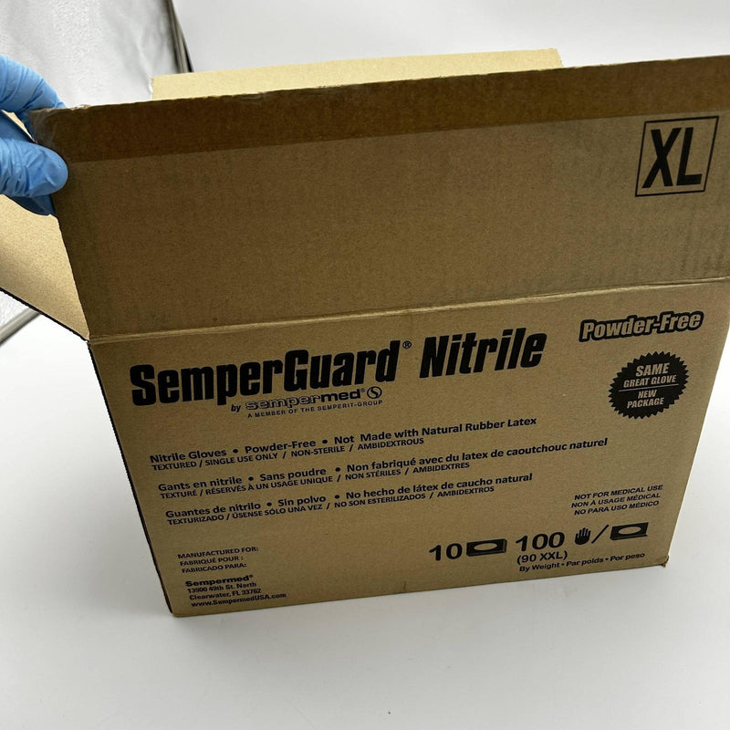 SemperGuard Nitrile INIPFT105 Disposable Gloves Size XL Powder Free 1000/Case 5