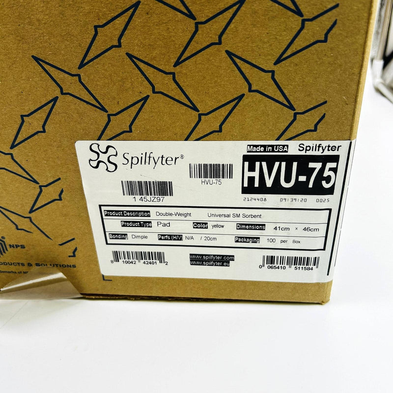 Spilfyter HVU-75 Universal SM Sorbent Pads 16in x 18in Hi Vis Yellow DW 100/Box 2