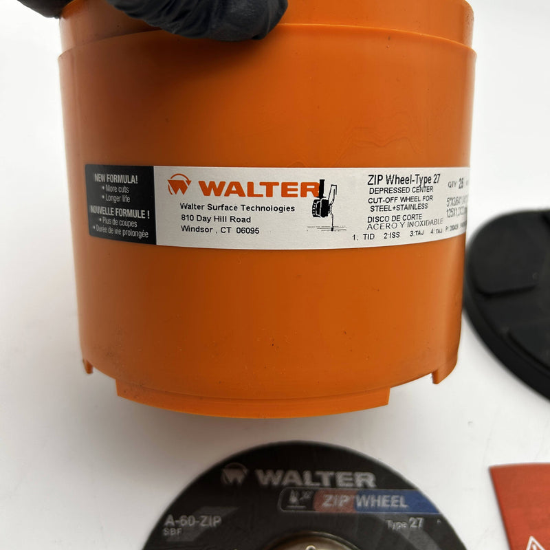 Walter 11-T-152 Cut-Off Wheel 5" x 3/64" x 7/8" Type 27 Zipcut A-60-Zip 25pk