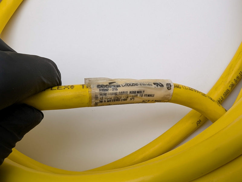 Cooper Crouse Hinds X8992-215 Mini-Line Cordset 12 Pin Male to Female 100ft 5in