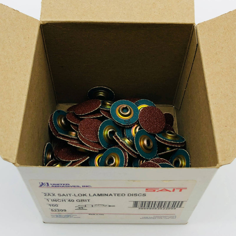 United Abrasives 55209 Laminated Discs 2AX Sait-Lok 1in 40 Grit 100 Pcs 1