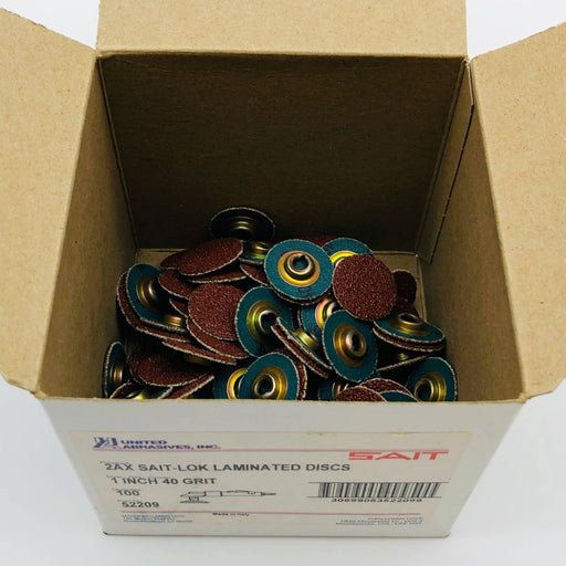 United Abrasives 55209 Laminated Discs 2AX Sait-Lok 1in 40 Grit 100 Pcs 1