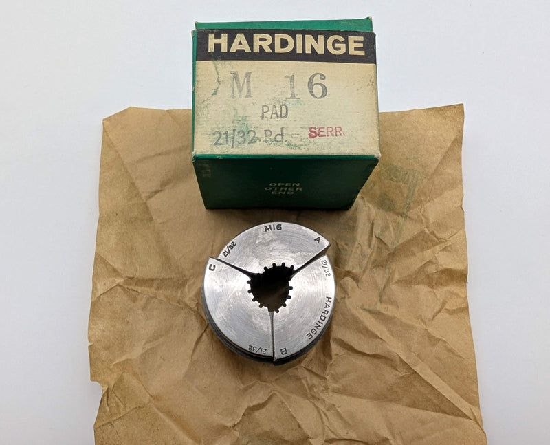 Hardinge M16 21/32" Round Serrated Collet Pads 3-Segment for M-Series Collet