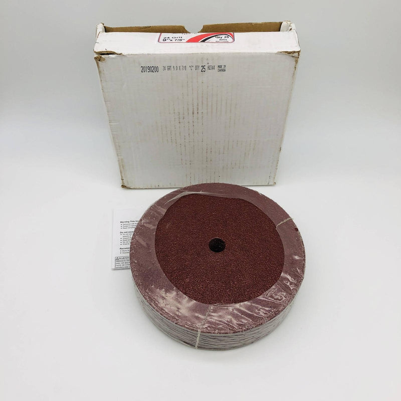 Resin Fibre Discs Type C 9" x 7/8" 24 Grit AL/Ox Abrasives South 02678 25pk 12