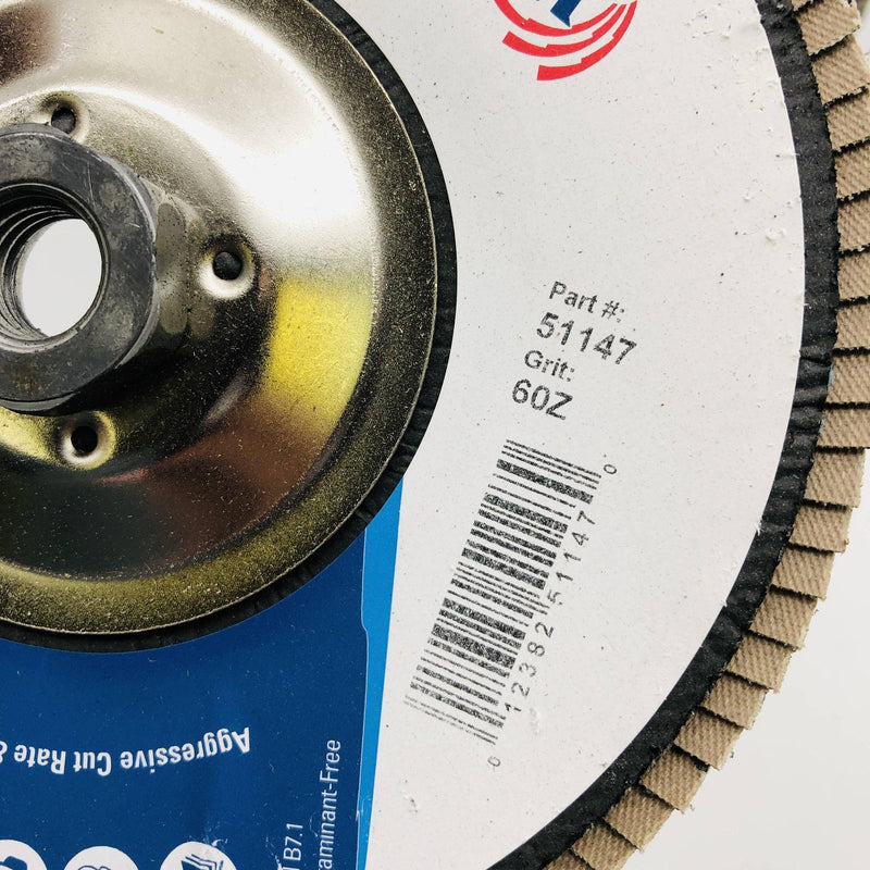 Weiler 51147 Flap Disc 7" Tiger Paw 60Z Grit 5/8-11 Arbor Hole Angled 10pk 4