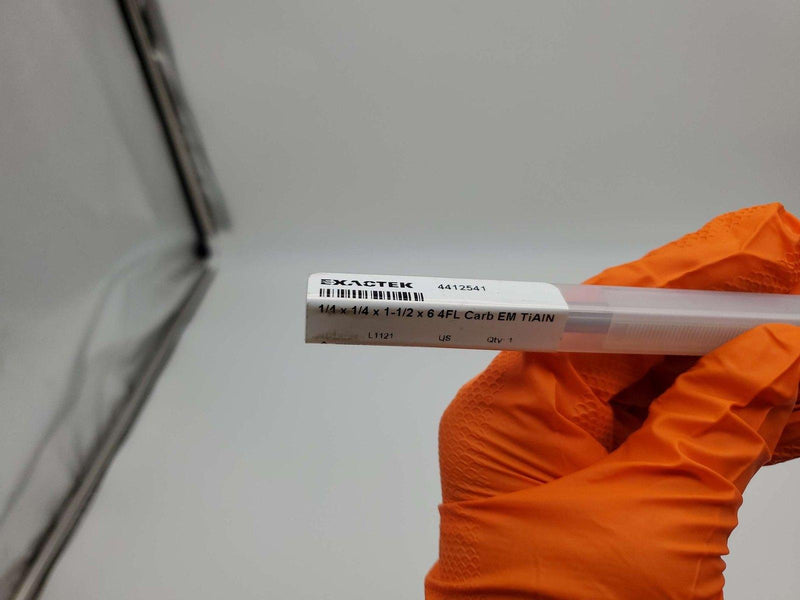 1/4" End Mill 4 Flute 1-1/2" LOC 6" OAL Carbide Exactek 4412541 5