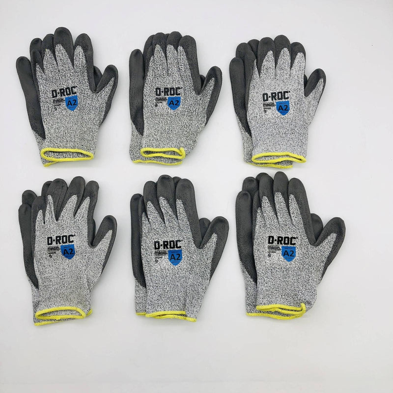 Magid D-Roc GPD546 Work Gloves Size 9 Large HPPE Blend PU Palm Coated 6 Pairs 7