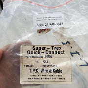 TPC Wire & Cable 94496 Super Trex Quick Connect Cordset 4 Pole Female 16ft 16AWG 4