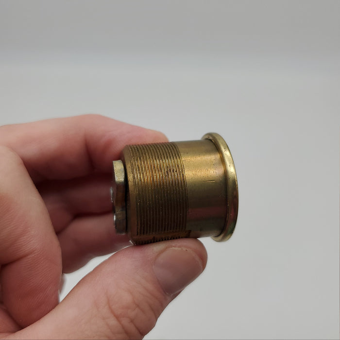 Falcon Mortise Cylinder 1-1/8" Length Bright Brass # 985 E Keyway 5 Pin 9897 Cam 6