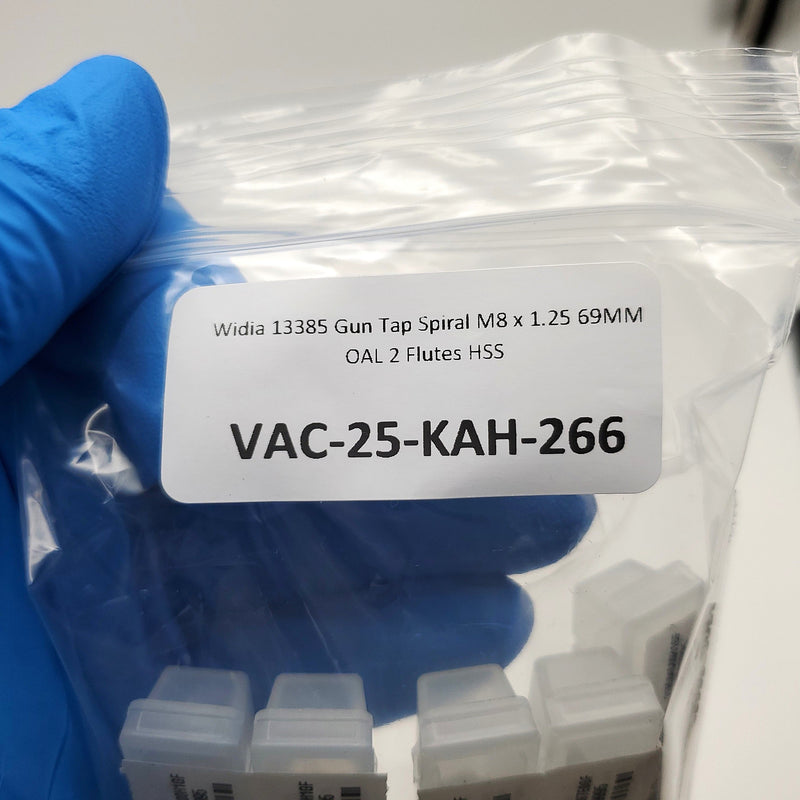 Widia 13385 Gun Tap Spiral M8 x 1.25 69MM OAL 2 Flutes HSS 6