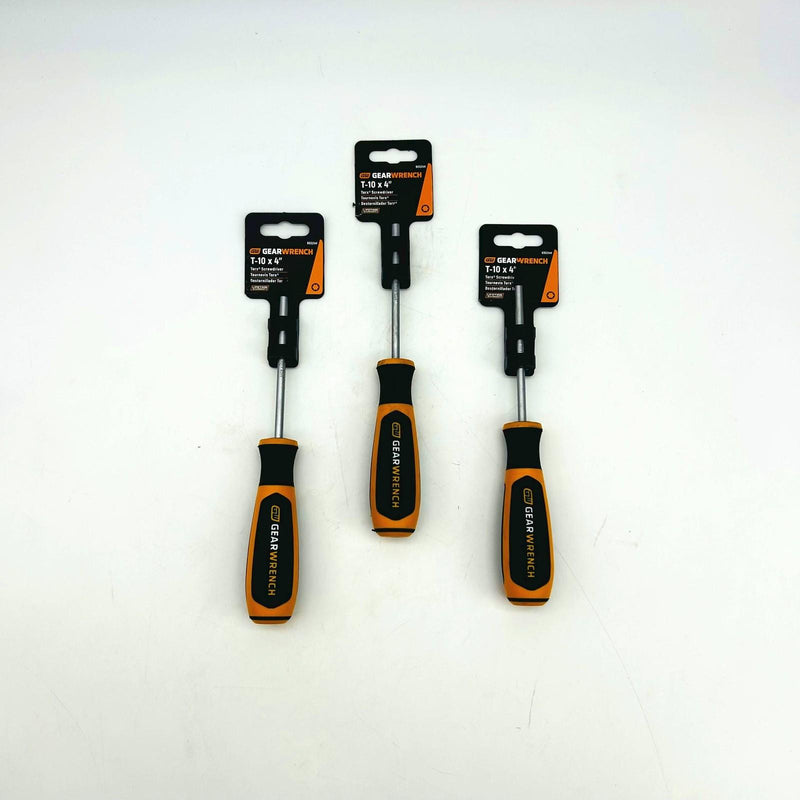 GearWrench 80024H Screwdriver Dual Material Mag T10x4 Torx Black Oxide Lot of 3 8