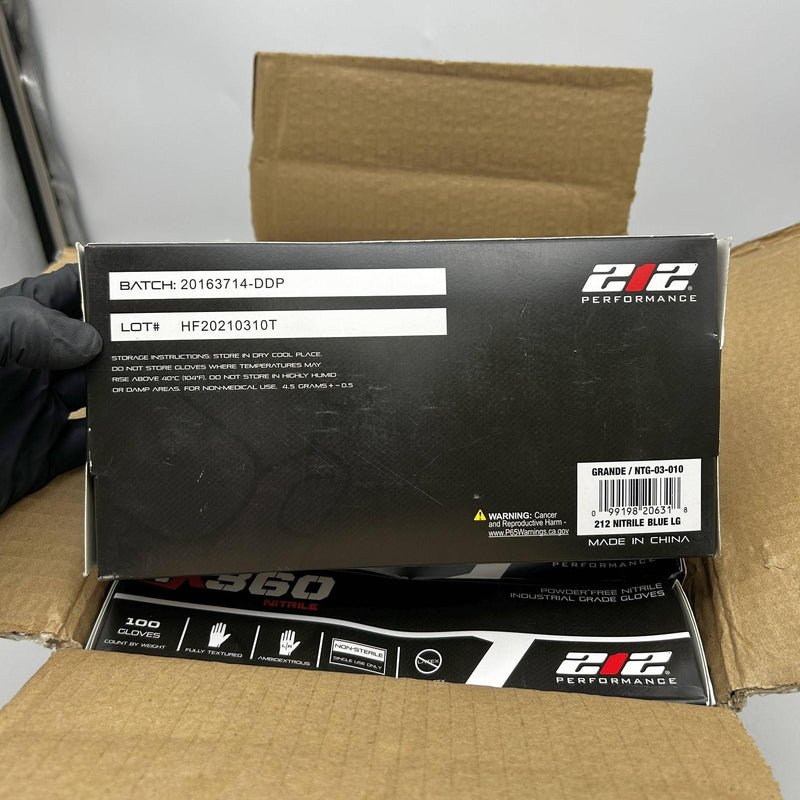 212 Performance NTG-03-010 Disposable Glove Large 5mil Blue Nitrile PF 10BX/Case 4