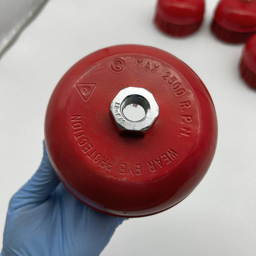 Langeman Cup Brush 6inch Nylon Filament 5/8-11 Thread 2500 Max RPM Lot of 5 2