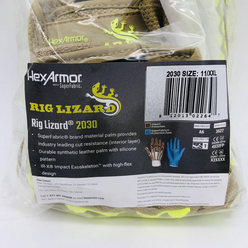 HexArmor Rig Lizard 2030 Work Glove Sz XXL 11 Mechanic Synthetic Leather 1 Pair 2