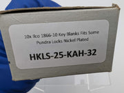 10x Ilco 1866-10 Key Blanks Fits Some Pundra Locks Nickel Plated 3