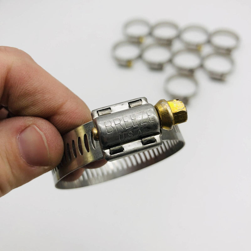 Breeze 64024 Hose Clamp 1-1/16 x 2in Worm Drive 301 SS Band 410 SS Screw 10pk 5