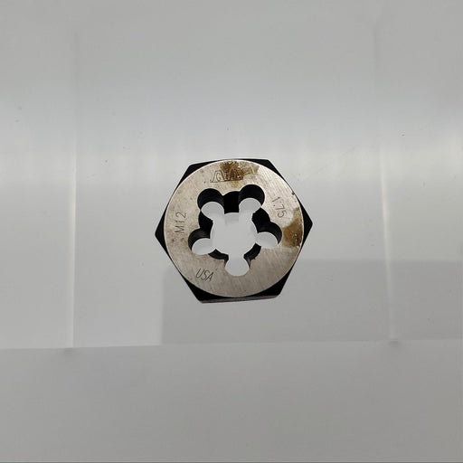 Greenfield M12 x 1.75 Hex Threading Die Metric 1/2" Thick Carbon Steel 1