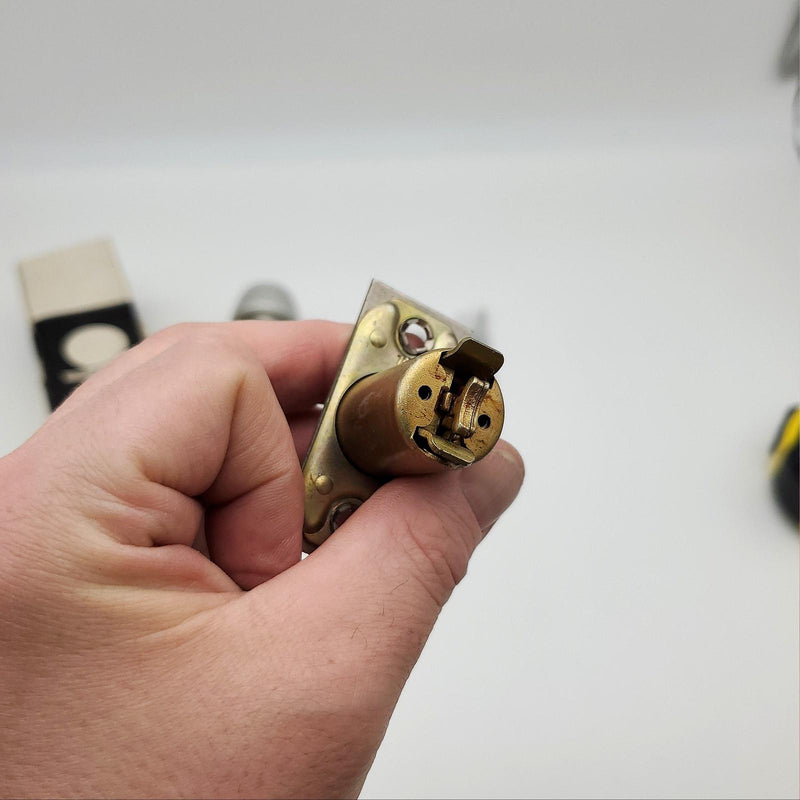 Arrow Door Knob Entry Lock Satin Aluminum 2-3/8" Backset 351 No Inside Button 8