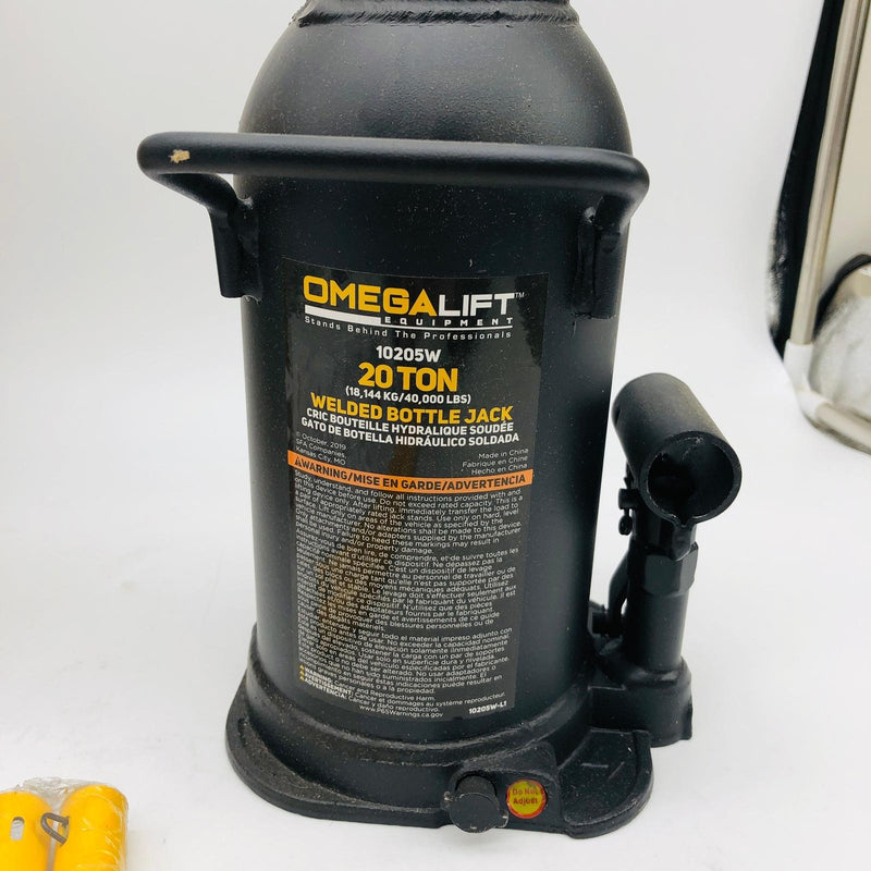 Omegalift 10205W Bottle Jack Hydraulic 20 TON Oval Height 9.75in Side Pump 5