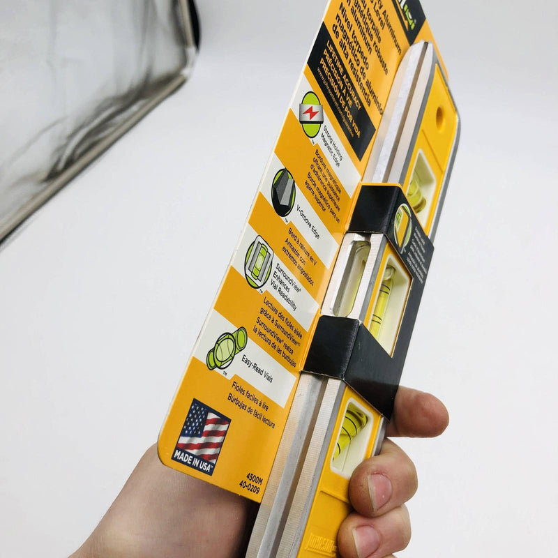 Johnson 4500M Torpedo Level Aluminum 9-in 3 Vial Magnetic Base Heavy Duty 5