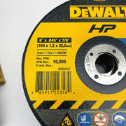 Dewalt DW8725S Cut-Off Wheel 6" x 0.040" x 7/8" Type 1 HP Stainless Pack of 25 3