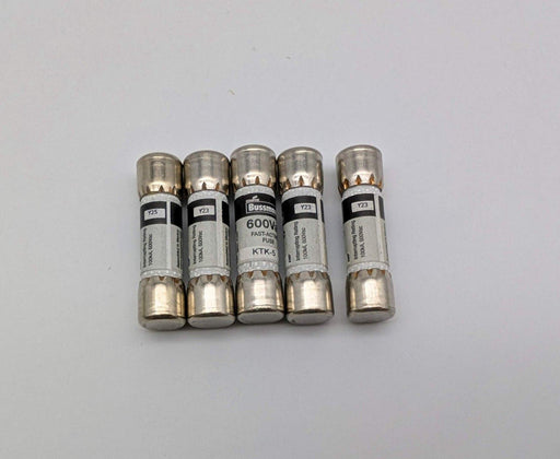 Bussmann KTK-5 Fuses 600V 5A Fast Acting Pack of 5 1